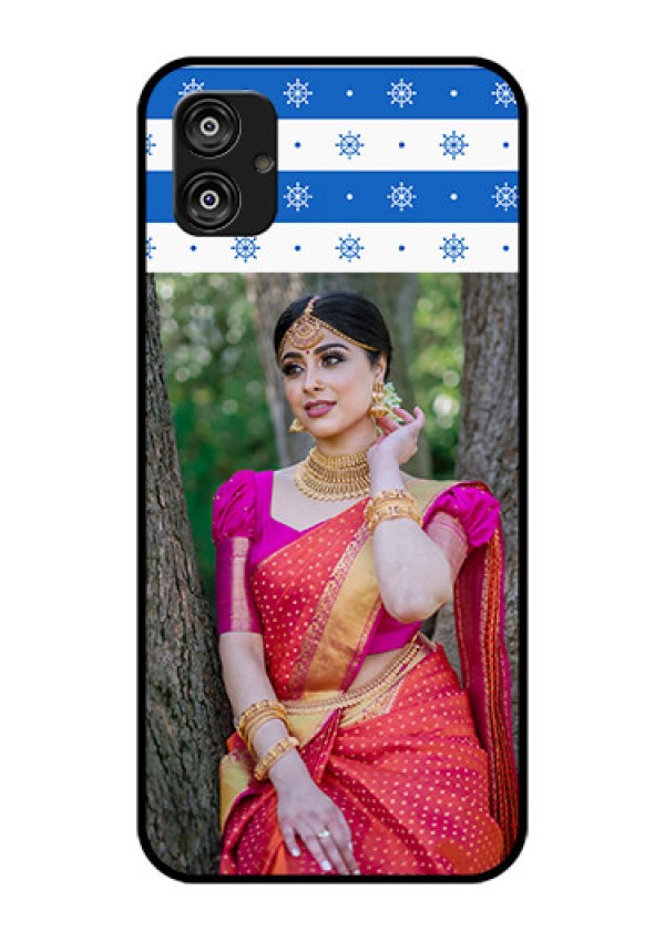 Samsung Galaxy F04 Photo Printing on Glass Case - Snow Pattern Design