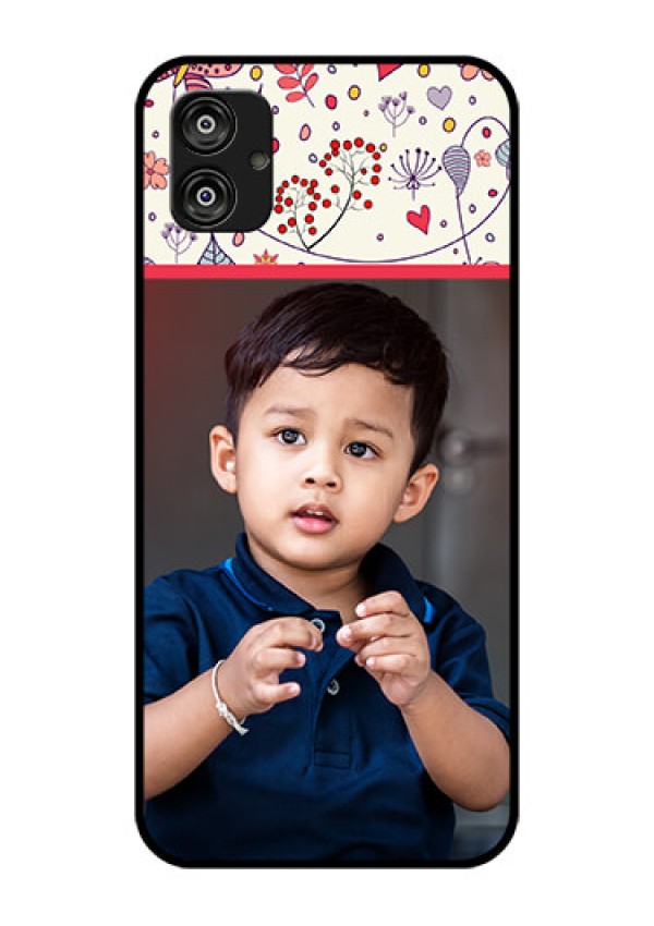 Samsung Galaxy F04 Custom Glass Mobile Case - Premium Floral Design