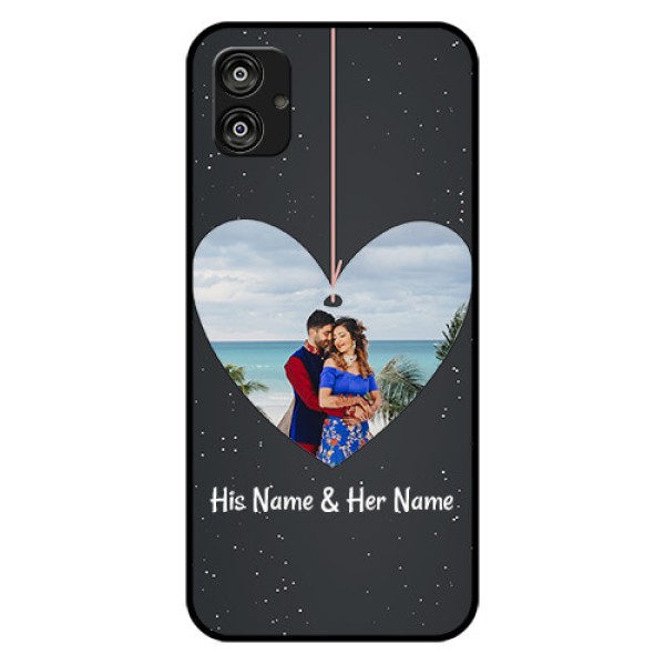 Samsung Galaxy F04 Custom Glass Phone Case - Hanging Heart Design Samsung Galaxy F04 Custom Glass Phone Case - Hanging Heart Design