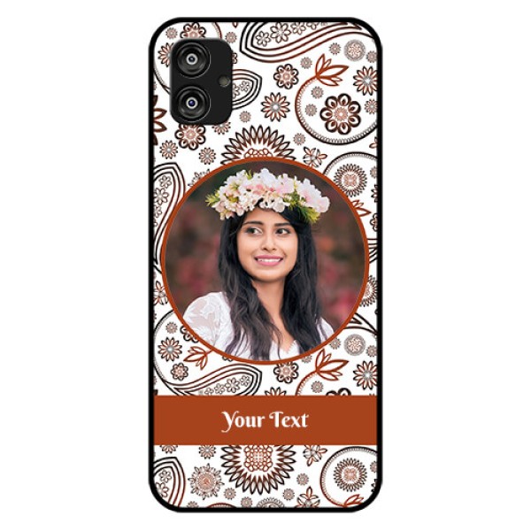 Samsung Galaxy F04 Custom Glass Mobile Case - Abstract Flower Design