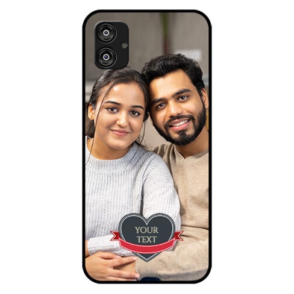 Samsung Galaxy F04 Custom Glass Phone Case - Just Married Couple Design Samsung Galaxy F04 Custom Glass Phone Case - Just Married Couple Design