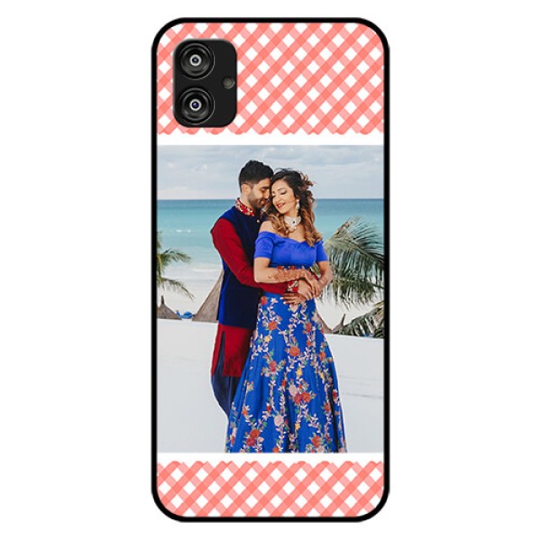 Samsung Galaxy F04 Personalized Glass Phone Case - Pink Pattern Design Samsung Galaxy F04 Personalized Glass Phone Case - Pink Pattern Design
