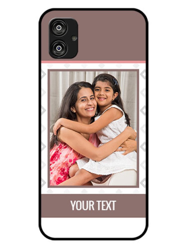 Custom Samsung Galaxy F04 Photo Printing on Glass Case - Simple Diamond Design