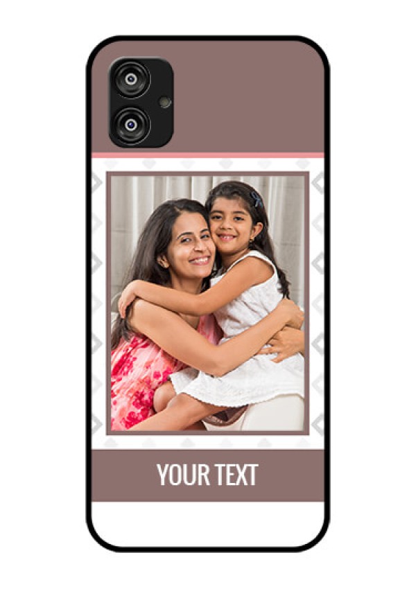 Samsung Galaxy F04 Photo Printing on Glass Case - Simple Diamond Design