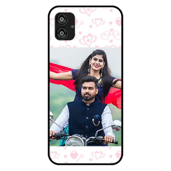 Samsung Galaxy F04 Custom Glass Mobile Case - Pink Flying Heart Design Samsung Galaxy F04 Custom Glass Mobile Case - Pink Flying Heart Design