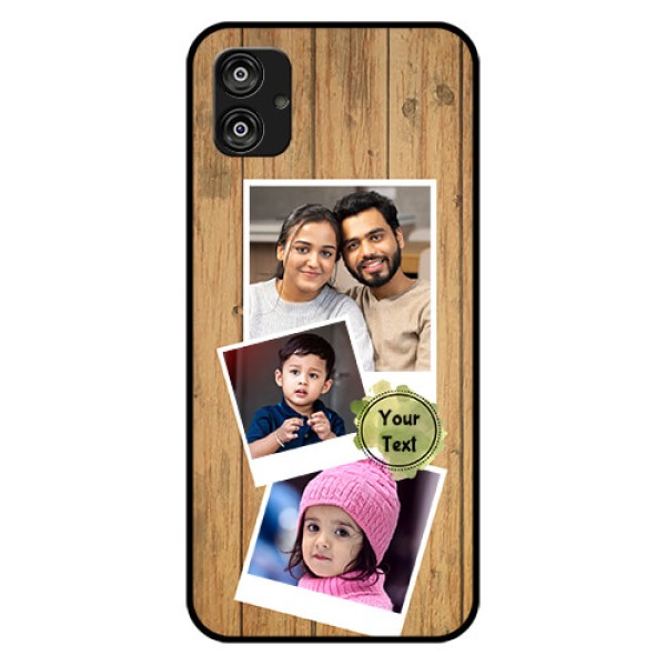 Samsung Galaxy F04 Custom Glass Phone Case - Wooden Texture Design