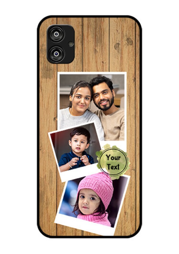 Samsung Galaxy F04 Custom Glass Phone Case - Wooden Texture Design