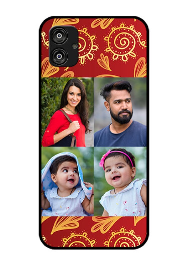 Samsung Galaxy F04 Photo Printing on Glass Case - 4 Image Traditional Design