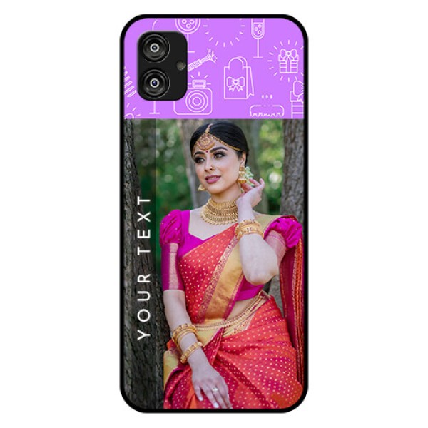 Samsung Galaxy F04 Custom Glass Mobile Case - Birthday Icons Design Samsung Galaxy F04 Custom Glass Mobile Case - Birthday Icons Design