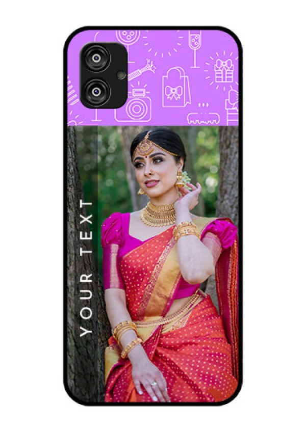 Samsung Galaxy F04 Custom Glass Mobile Case - Birthday Icons Design