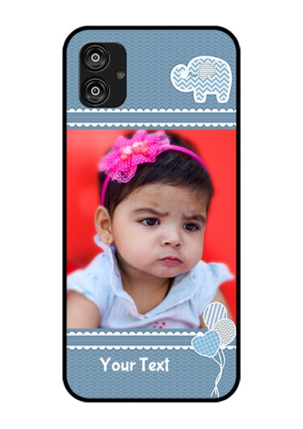 Samsung Galaxy F04 Photo Printing on Glass Case - with Kids Pattern Design