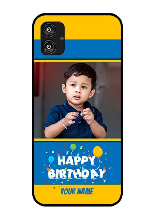 Samsung Galaxy F04 Custom Glass Mobile Case - Birthday Wishes Design