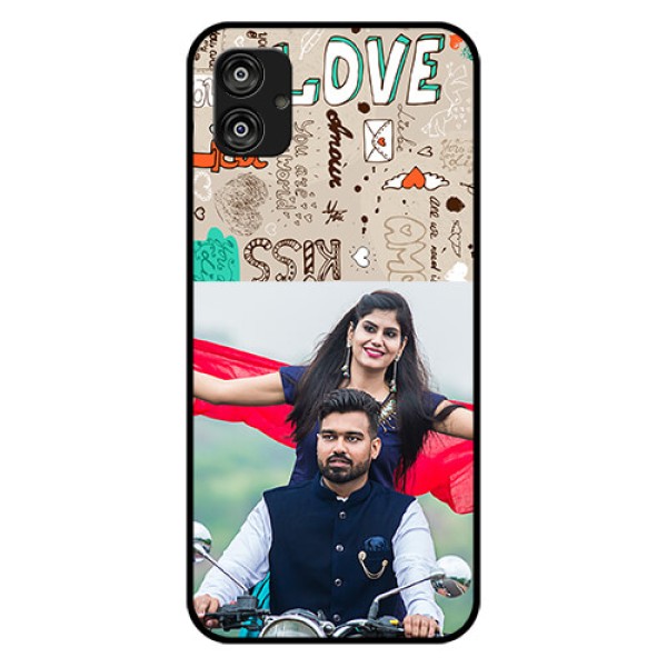 Samsung Galaxy F04 Custom Glass Phone Case - Love Doodle Pattern