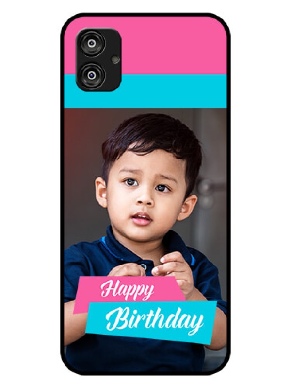 Custom Samsung Galaxy F04 Personalized Glass Phone Case - Image Holder with 2 Color Design