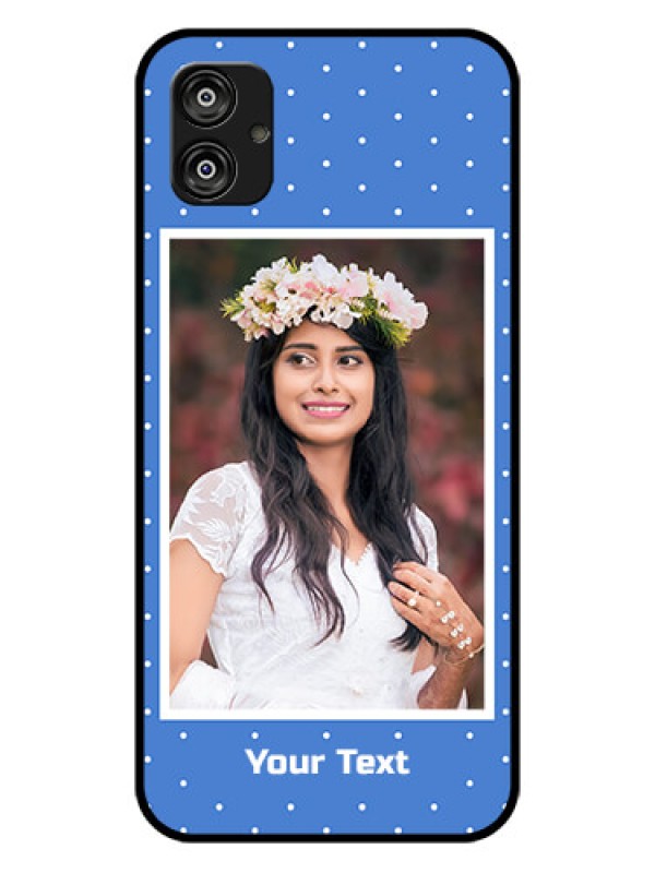 Custom Samsung Galaxy F04 Photo Printing on Glass Case - Polka dots design