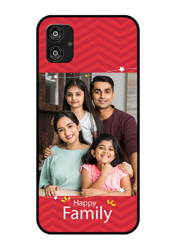 Samsung Galaxy F04 Personalized Glass Phone Case - Happy Family Design