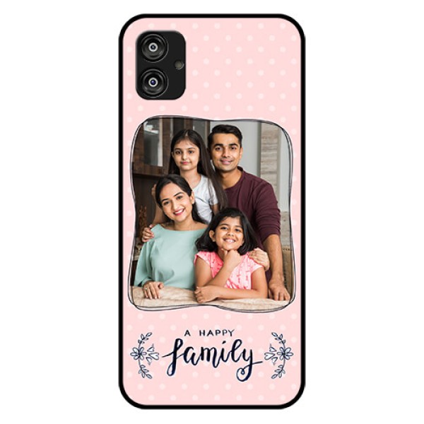 Samsung Galaxy F04 Custom Glass Phone Case - Family with Dots Design Samsung Galaxy F04 Custom Glass Phone Case - Family with Dots Design