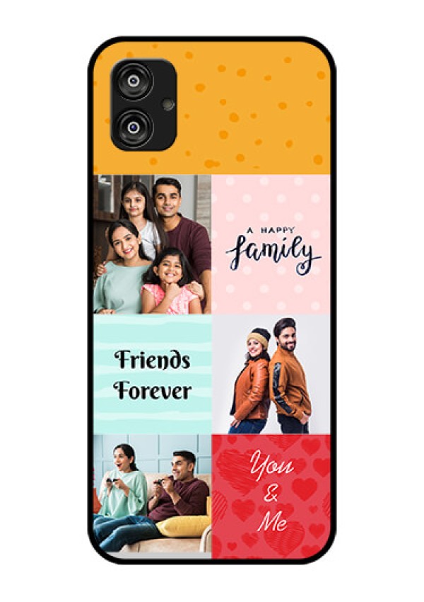 Samsung Galaxy F04 Personalized Glass Phone Case - Images with Quotes Design
