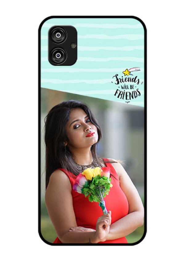 Samsung Galaxy F04 Custom Glass Phone Case - Friends Picture Icon Design