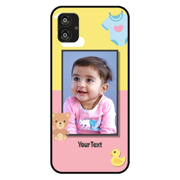 Samsung Galaxy F04 Photo Printing on Glass Case - Kids 2 Color Design