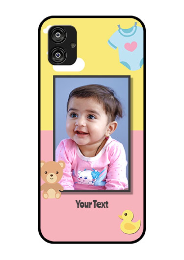 Samsung Galaxy F04 Photo Printing on Glass Case - Kids 2 Color Design