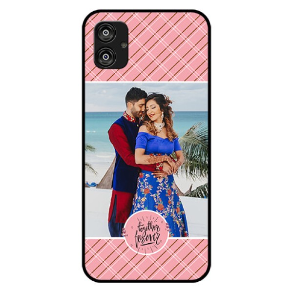 Samsung Galaxy F04 Personalized Glass Phone Case - Together Forever Design Samsung Galaxy F04 Personalized Glass Phone Case - Together Forever Design