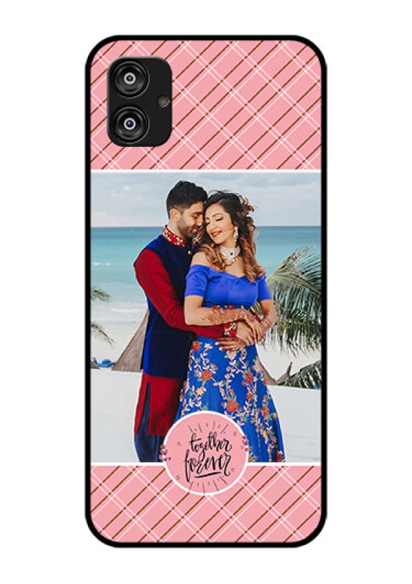 Samsung Galaxy F04 Personalized Glass Phone Case - Together Forever Design