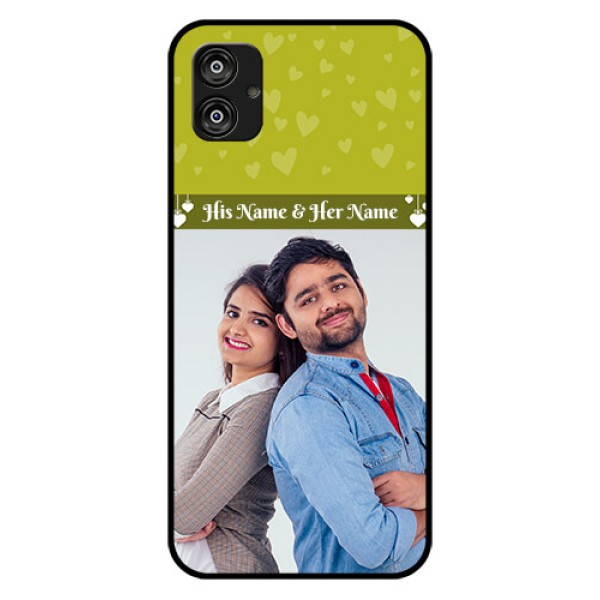 Samsung Galaxy F04 Custom Glass Phone Case - You & Me Heart Design