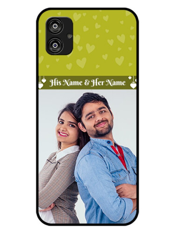 Custom Samsung Galaxy F04 Custom Glass Phone Case - You & Me Heart Design