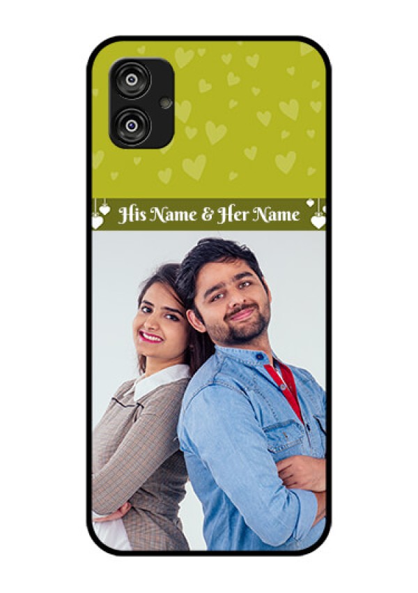 Samsung Galaxy F04 Custom Glass Phone Case - You & Me Heart Design
