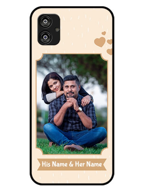 Custom Samsung Galaxy F04 Custom Glass Phone Case - with confetti love design