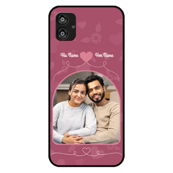 Samsung Galaxy F04 Photo Printing on Glass Case - Love Floral Design