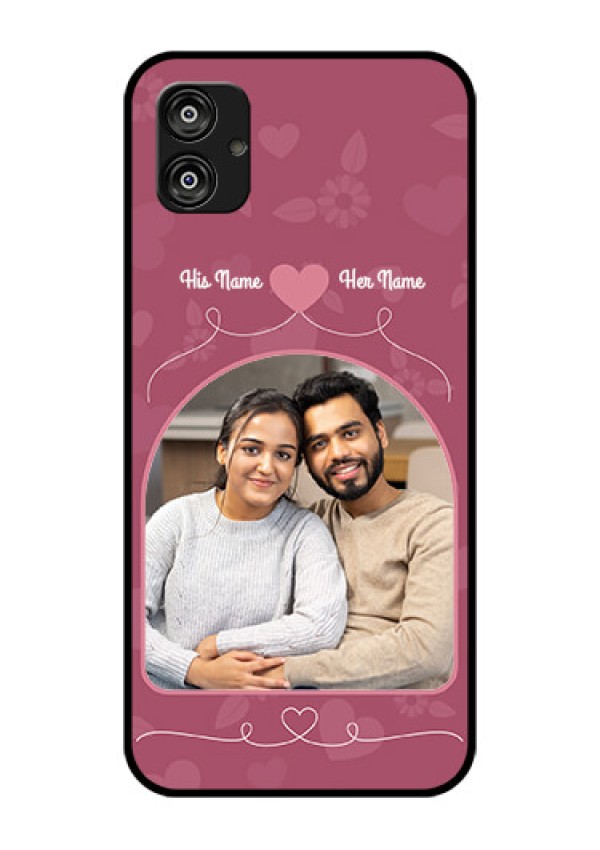 Samsung Galaxy F04 Photo Printing on Glass Case - Love Floral Design