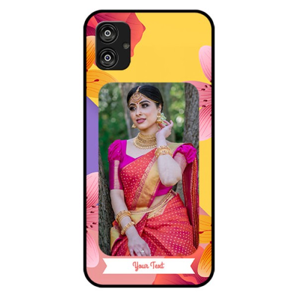 Samsung Galaxy F04 Custom Glass Mobile Case - 3 Image With Vintage Floral Design
