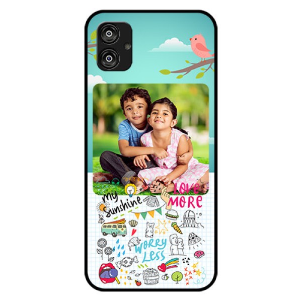 Samsung Galaxy F04 Photo Printing on Glass Case - Doodle love Design