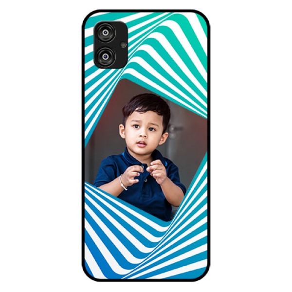 Samsung Galaxy F04 Personalized Glass Phone Case - Abstract Spiral Design