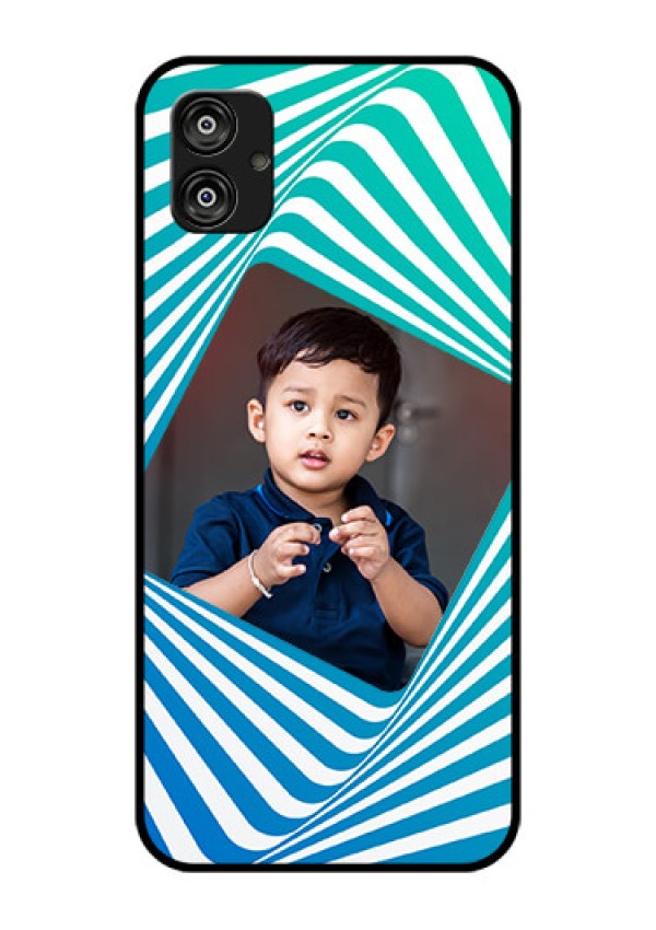 Samsung Galaxy F04 Personalized Glass Phone Case - Abstract Spiral Design