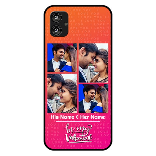 Samsung Galaxy F04 Custom Glass Phone Case - I Love You Pink Design