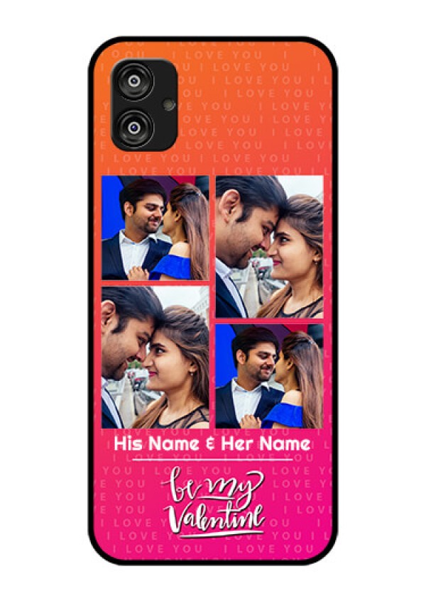 Samsung Galaxy F04 Custom Glass Phone Case - I Love You Pink Design