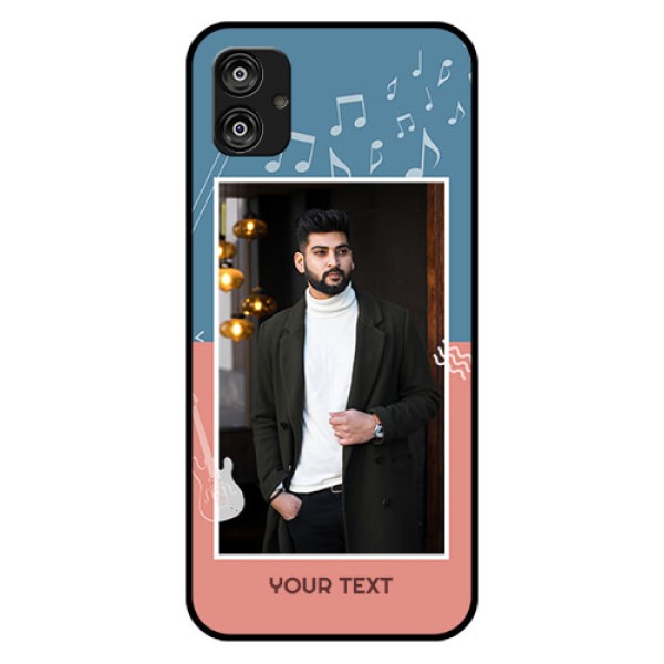 Samsung Galaxy F04 Photo Printing on Glass Case - with Color Musical Note Design Samsung Galaxy F04 Photo Printing on Glass Case - with Color Musical Note Design