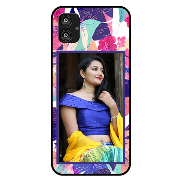 Samsung Galaxy F04 Custom Glass Mobile Case - Abstract Floral Design Samsung Galaxy F04 Custom Glass Mobile Case - Abstract Floral Design