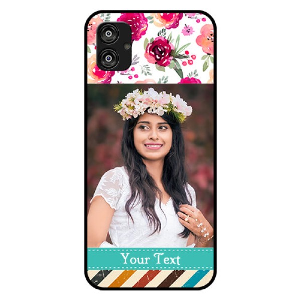 Samsung Galaxy F04 Custom Glass Phone Case - Watercolor Floral Design Samsung Galaxy F04 Custom Glass Phone Case - Watercolor Floral Design