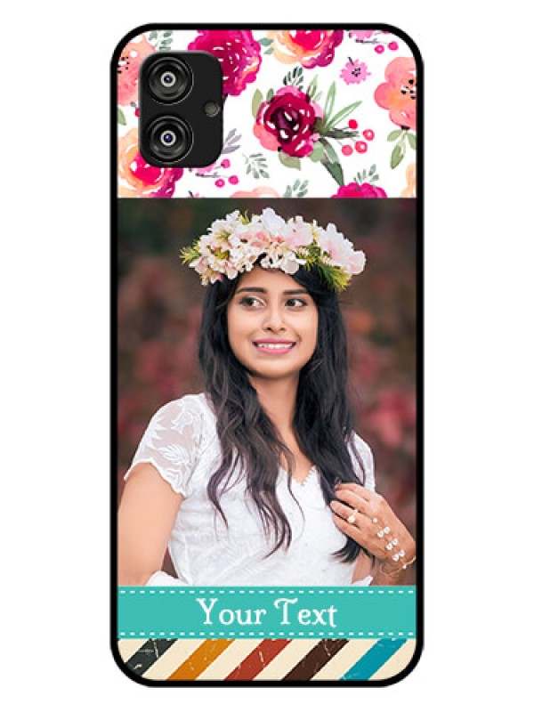 Custom Samsung Galaxy F04 Custom Glass Phone Case - Watercolor Floral Design