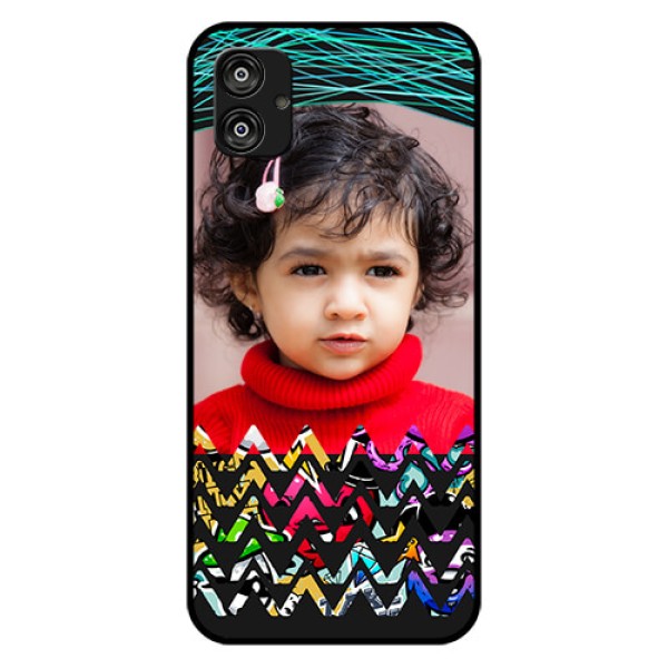 Samsung Galaxy F04 Personalized Glass Phone Case - Neon Abstract Design