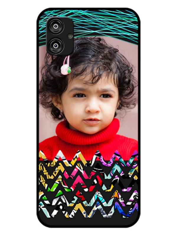 Custom Samsung Galaxy F04 Personalized Glass Phone Case - Neon Abstract Design