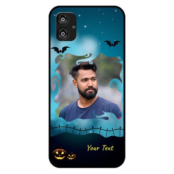 Samsung Galaxy F04 Custom Glass Phone Case - Halloween frame design Samsung Galaxy F04 Custom Glass Phone Case - Halloween frame design