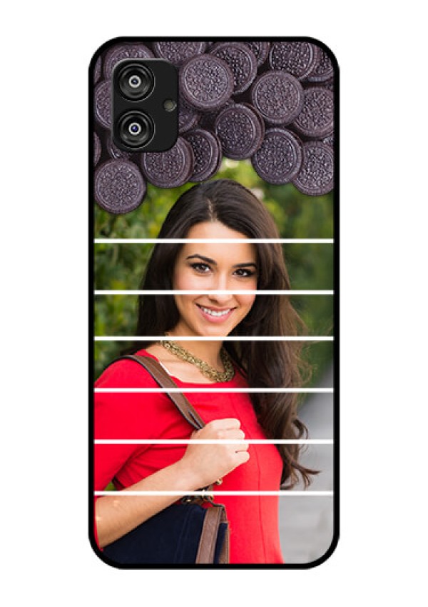 Samsung Galaxy F04 Custom Glass Phone Case - with Oreo Biscuit Design
