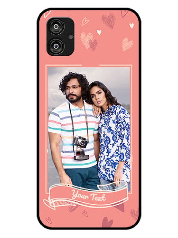Custom Samsung Galaxy F04 Custom Glass Phone Case - Love doodle art Design