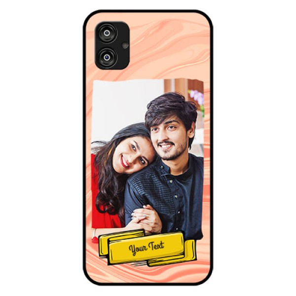 Samsung Galaxy F04 Personalized Glass Phone Case - Marble Texture Design Samsung Galaxy F04 Personalized Glass Phone Case - Marble Texture Design