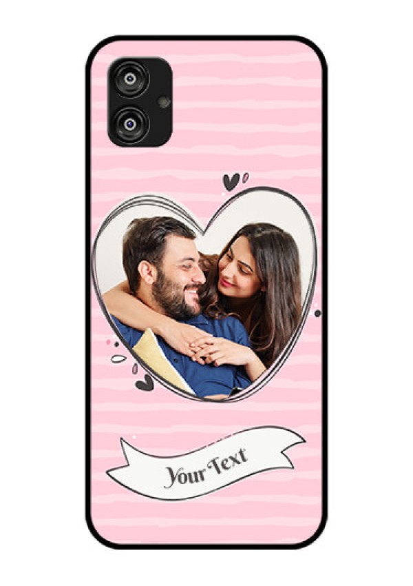 Samsung Galaxy F04 Custom Glass Phone Case - Vintage Heart Design